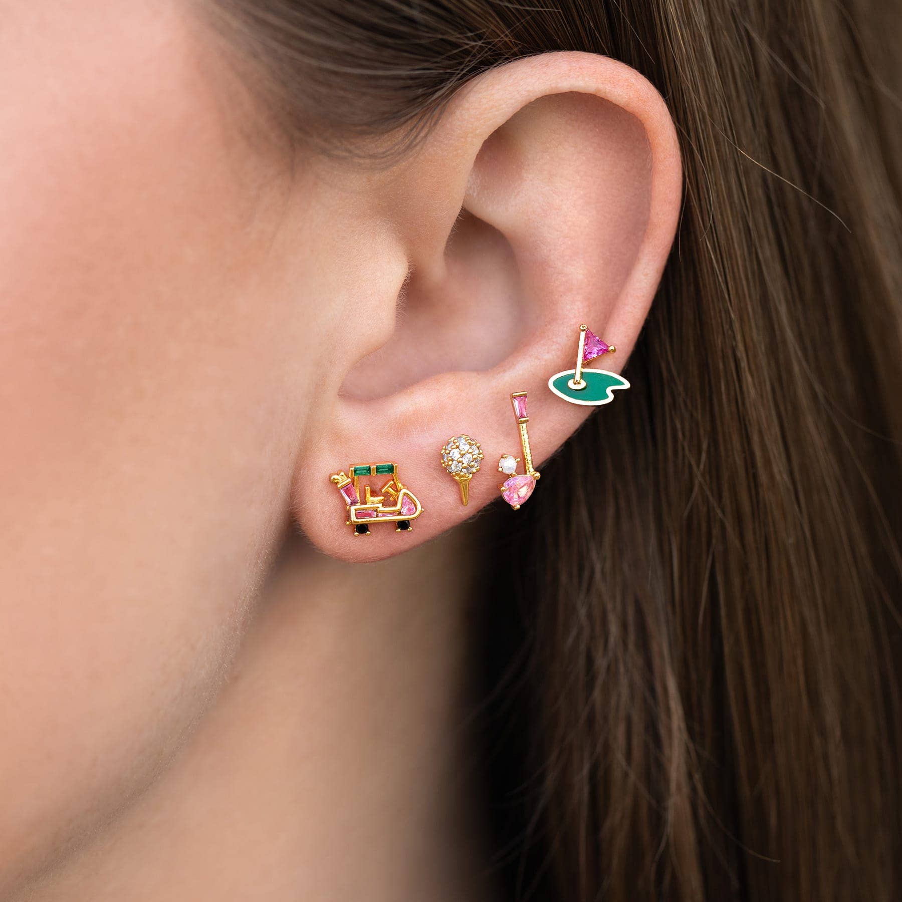 Girls Crew - Wholesale Jewelry Set - Hole in One Stud Set8