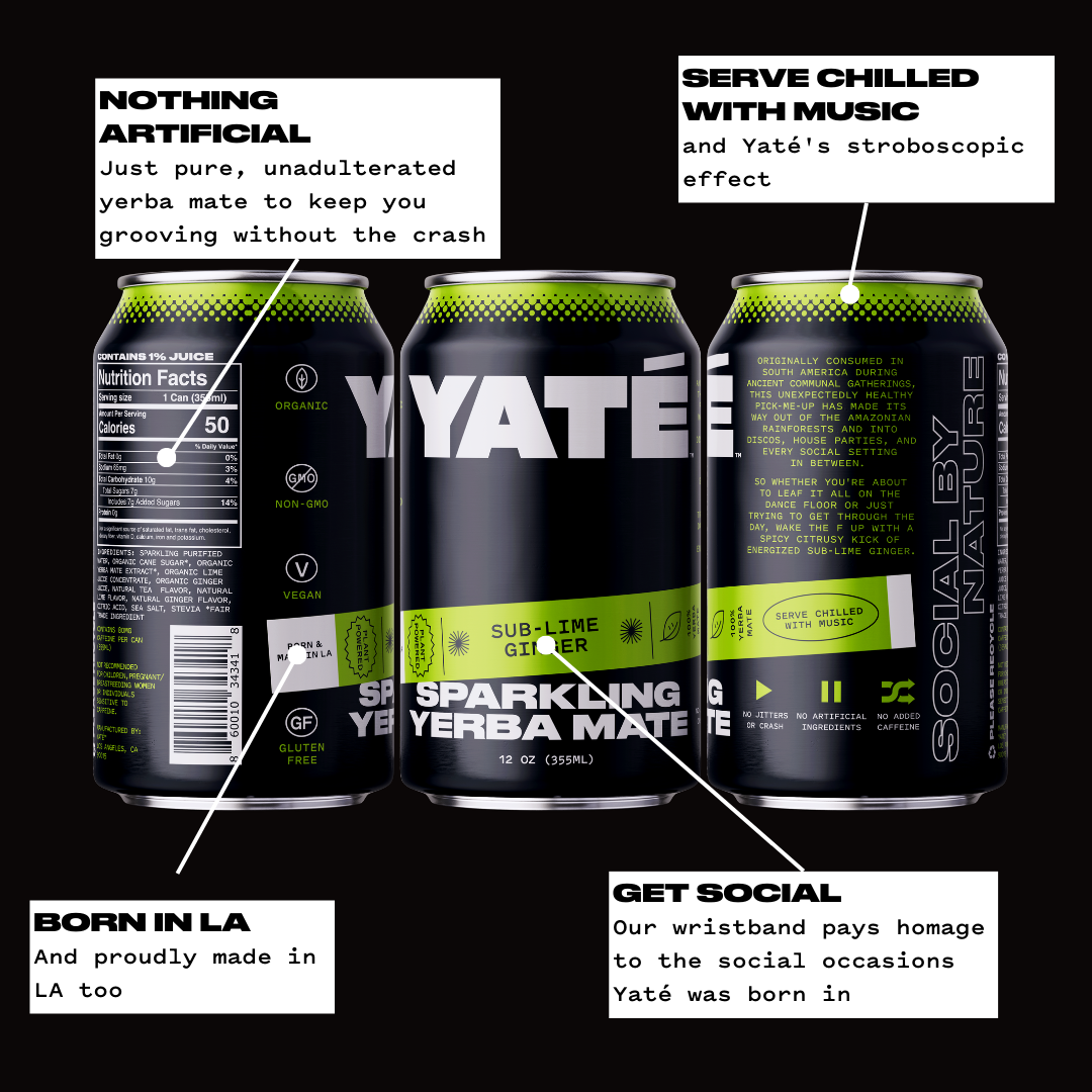 Yaté - Wholesale Sparkling Water - Yate Sub-Lime Ginger Sparkling Yerba Mate 12oz (12 pack)3