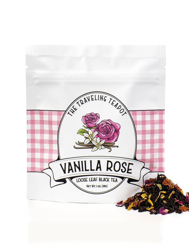 Thé noir à la rose vanille pour la vente par The Traveling Teapot