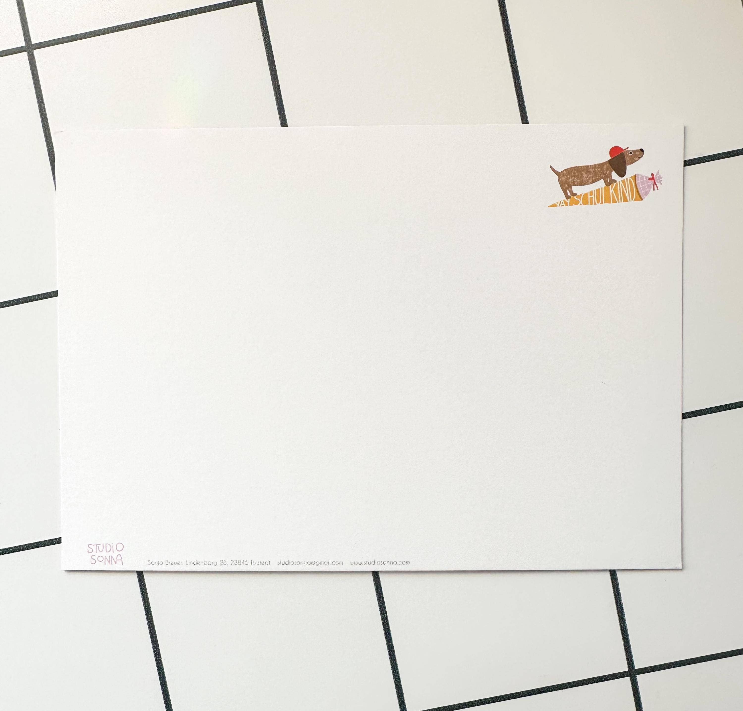 StudioSonna - Wholesale Postcard - Postcard Yay Schoolchild Dachshund1