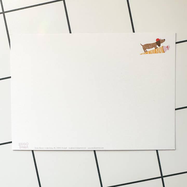 StudioSonna - Wholesale Postcard - Postcard Yay Schoolchild Dachshund1