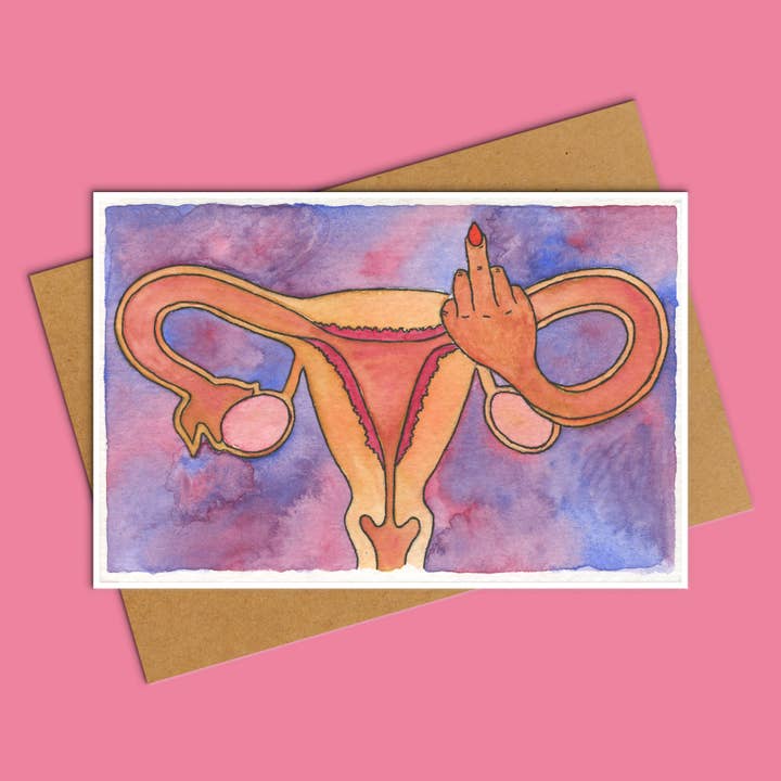 F*ck Gebärmutter Grußkarte für den Großhandel von Deb Almond Art