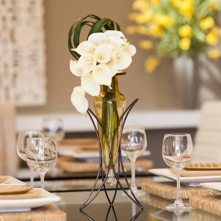 Amphora Vase on Half Moon Metal Stand for wholesale by Danya B