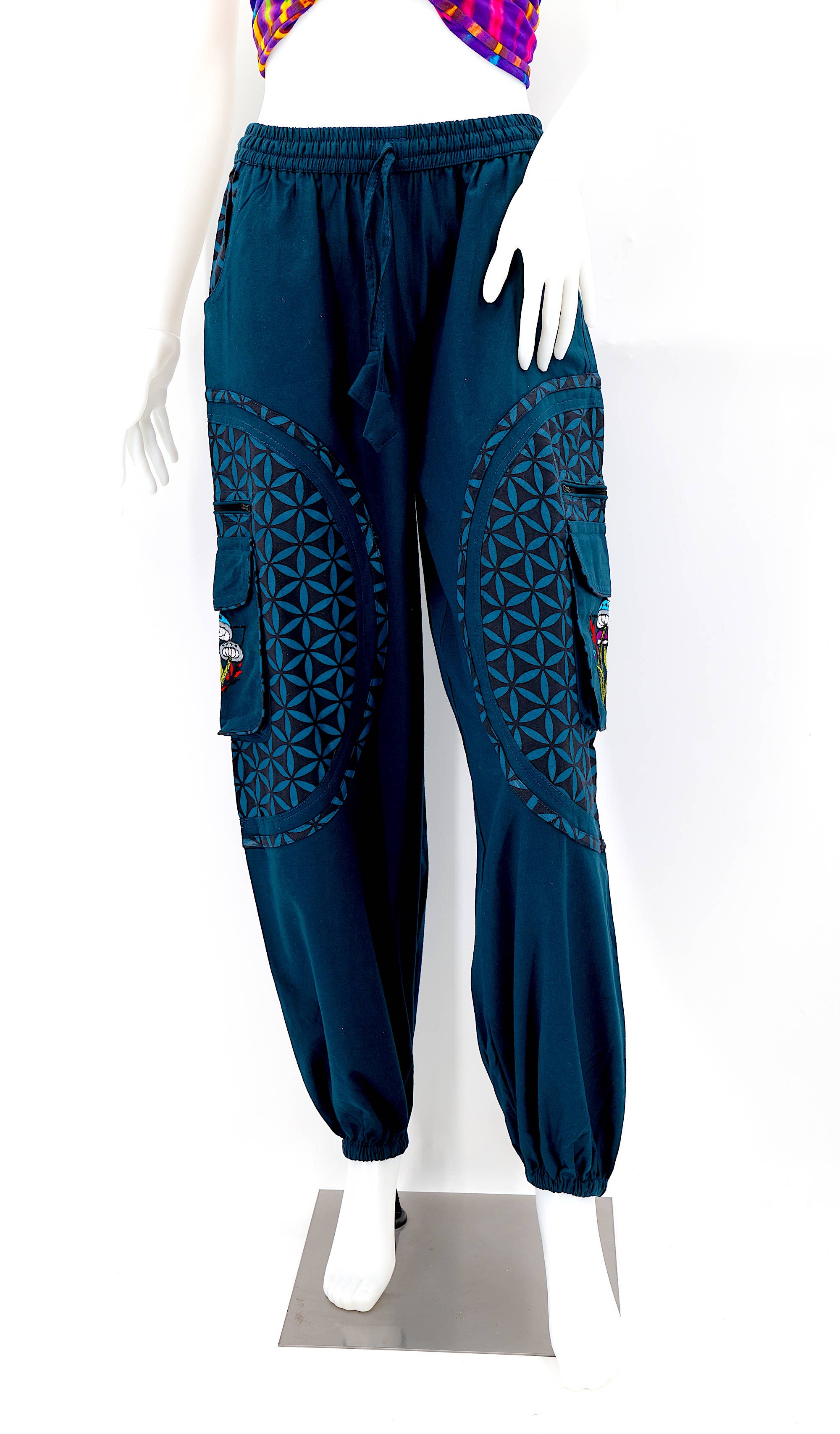 Himalaya Handmade - Wholesale Pants - Women's - Cotton Hippie Handmade Harem Mushroom Embroidered Bohemian Pants6