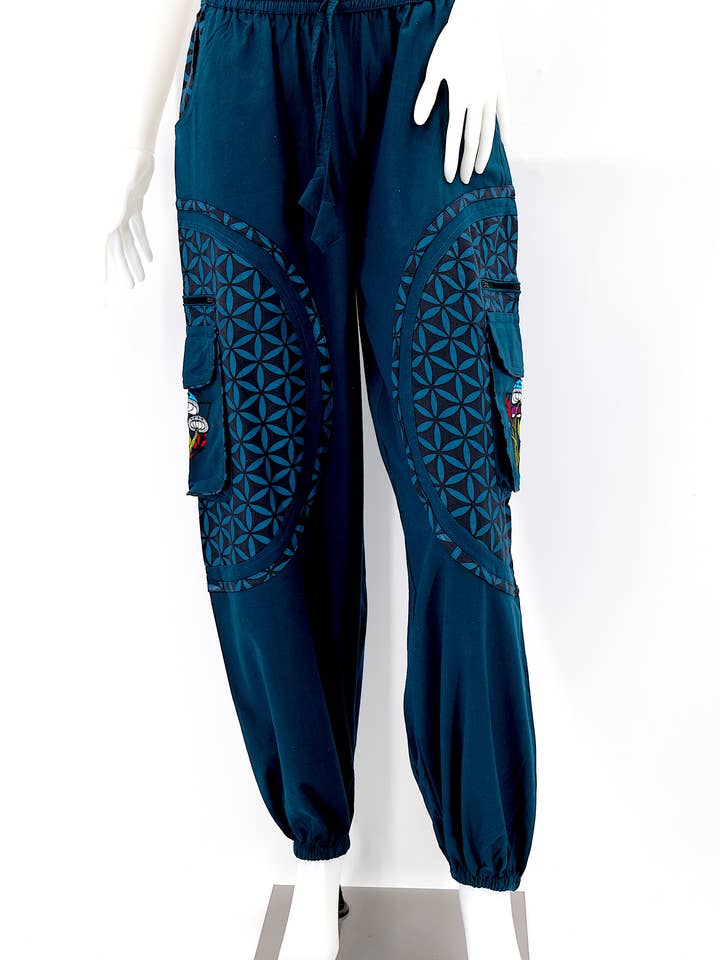 Himalaya Handmade - Wholesale Pants - Women's - Cotton Hippie Handmade Harem Mushroom Embroidered Bohemian Pants6