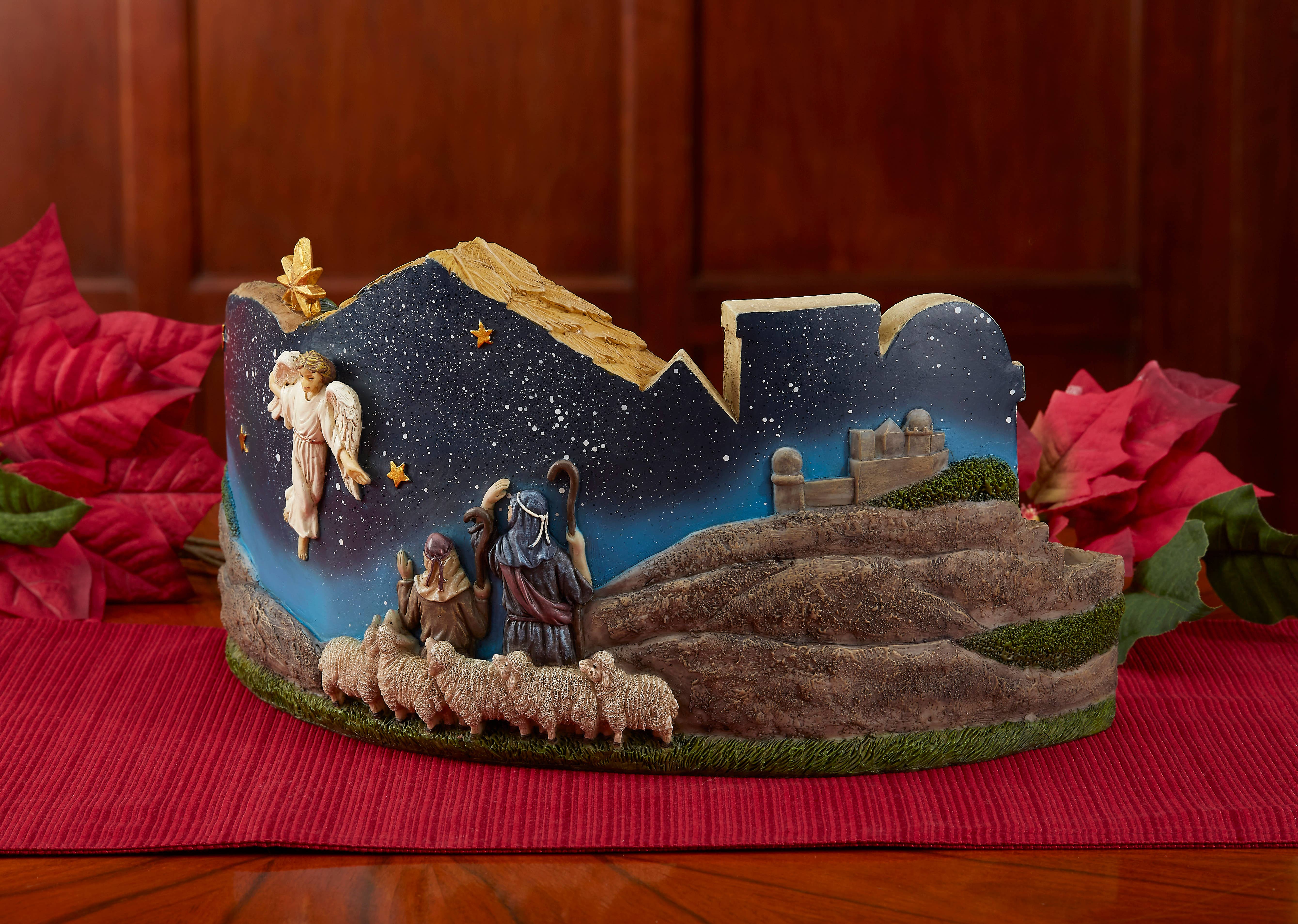 Three Kings Gifts – Engroshandel Julepynt – Deluxe Belyst Panorama Krybbespil med Guld/Røgelse/Myrrha3