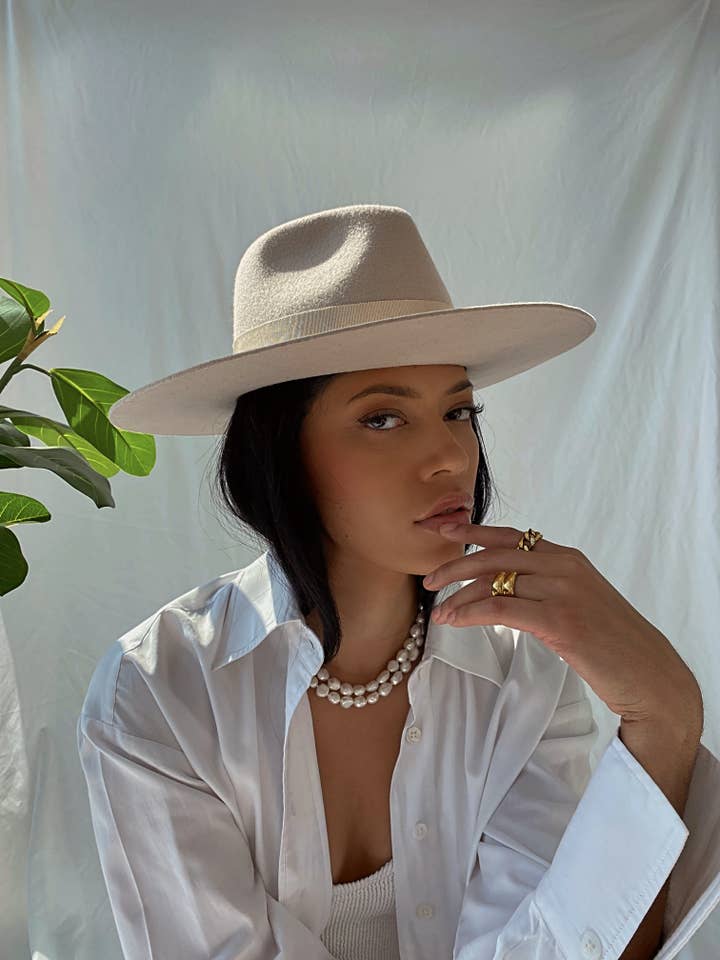 The Bianca Hat in Beige for wholesale by By Second Wind LLC