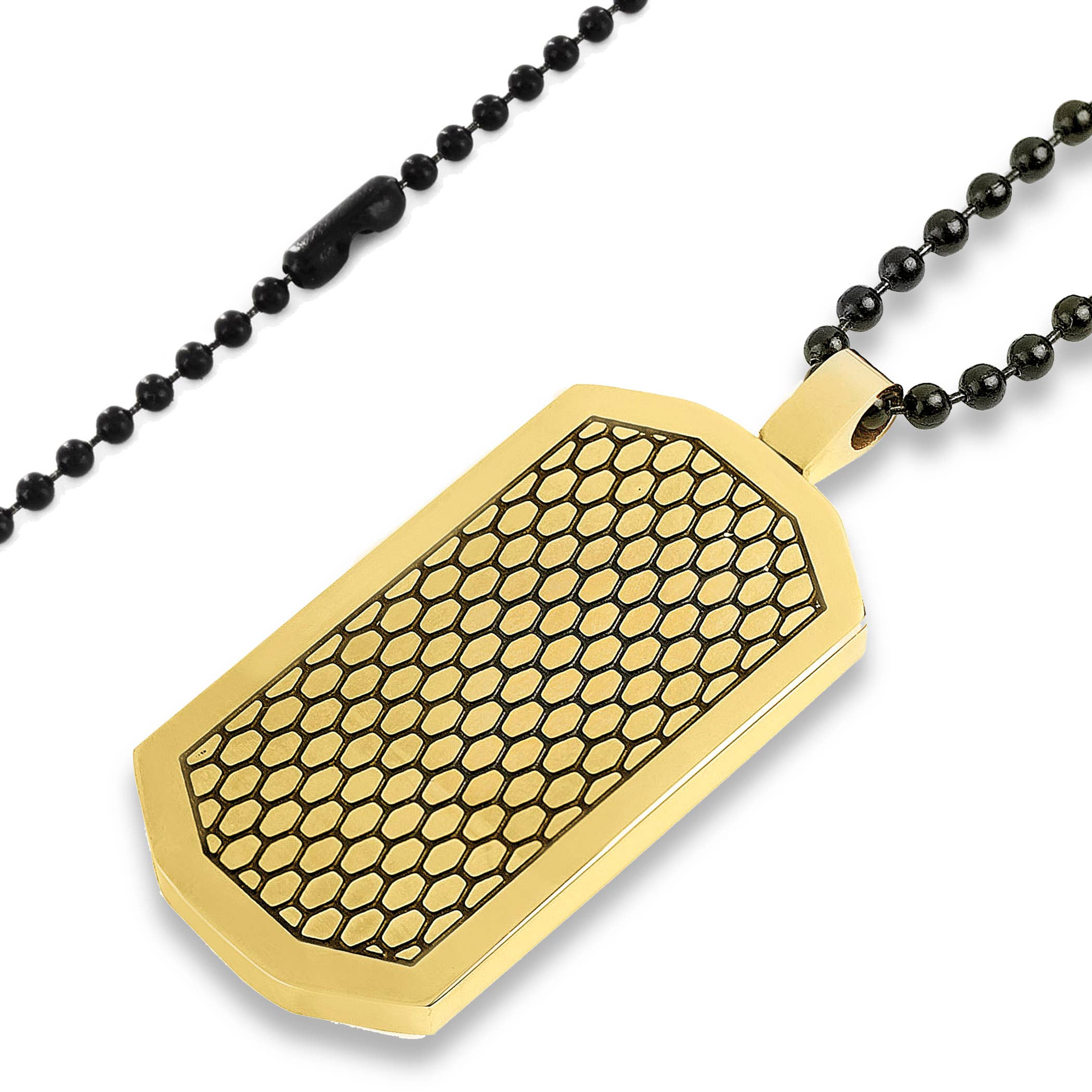 West Coast Jewelry - Wholesale Individual Charm/Pendant - Textured Gold Plated Stainless Steel Dog Tag Pendant1