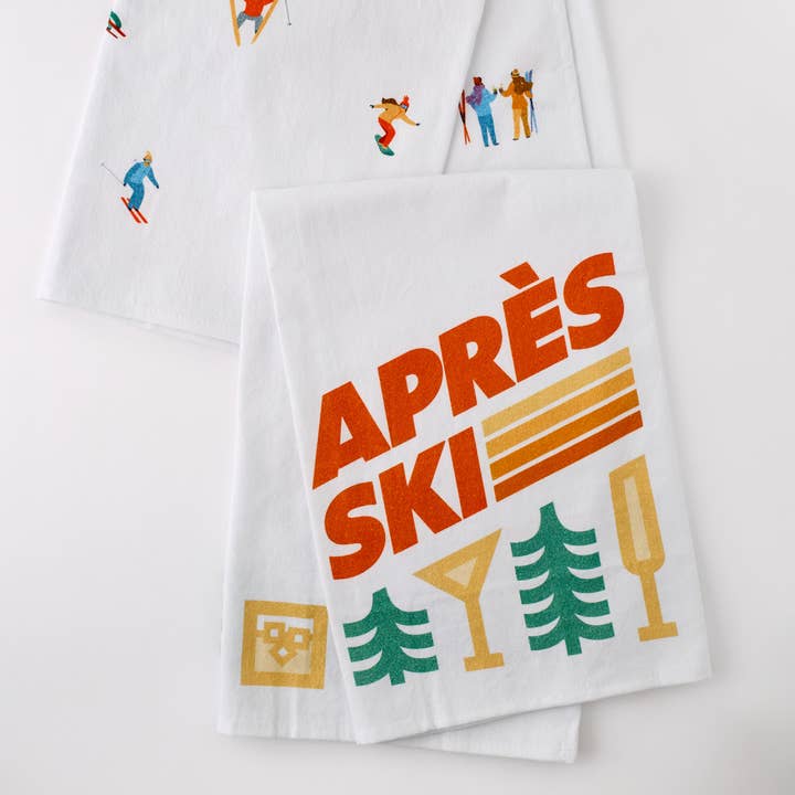 RubiaRojo - Wholesale Tea Towel - Alpine Skiers Gondolas & Mountain Decor Kitchen Tea Towel4