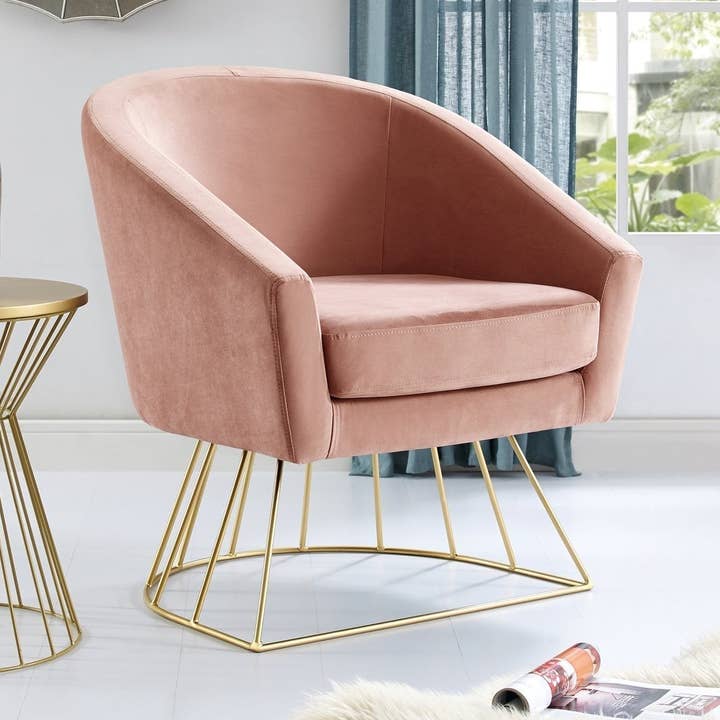 Adalene Velvet Accent Chair for wholesale by Inspired home