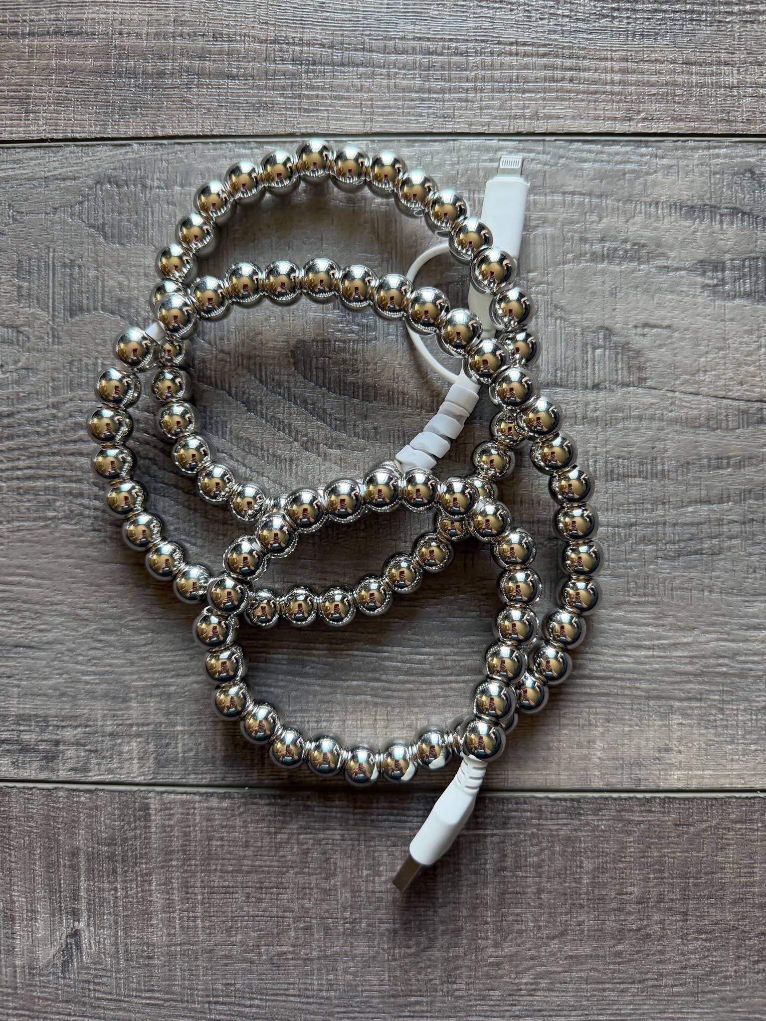 JILLIAN INK LLC - Wholesale Portable Charger - Beaded Phone Charger with Lightning & USB-C Cable6