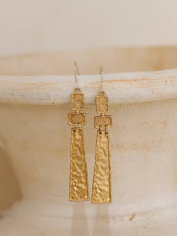 Ayana earrings - Brass for wholesale by Nakila Collective