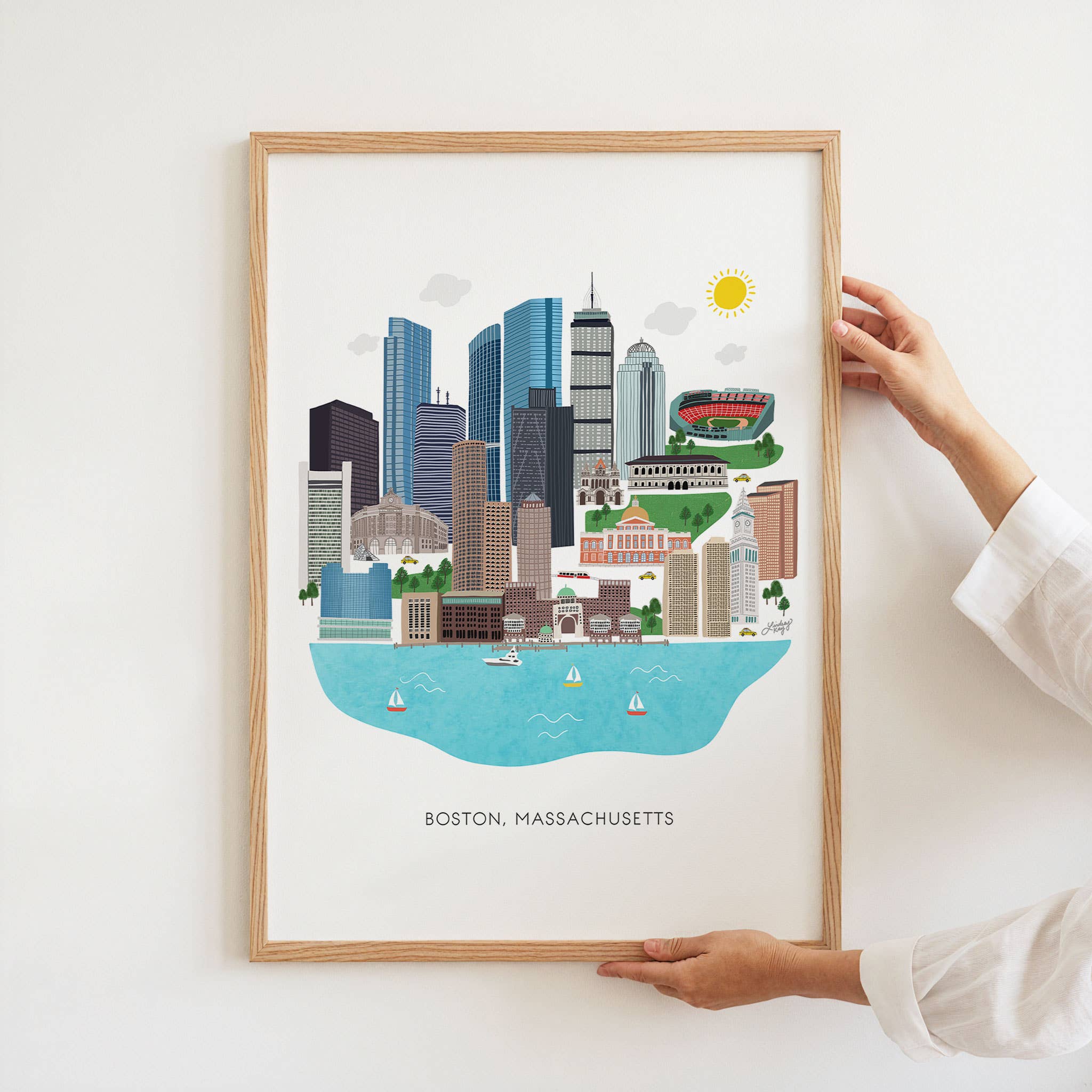 Lindsey Kay Collective - Wholesale Art Print - Boston Skyline Illustration - Art Print1
