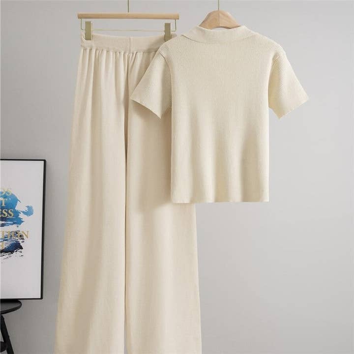 UZ Wholesale Store – Engroshandel Loungesæt - Dame – Polohals Strik To-delt Sæt2