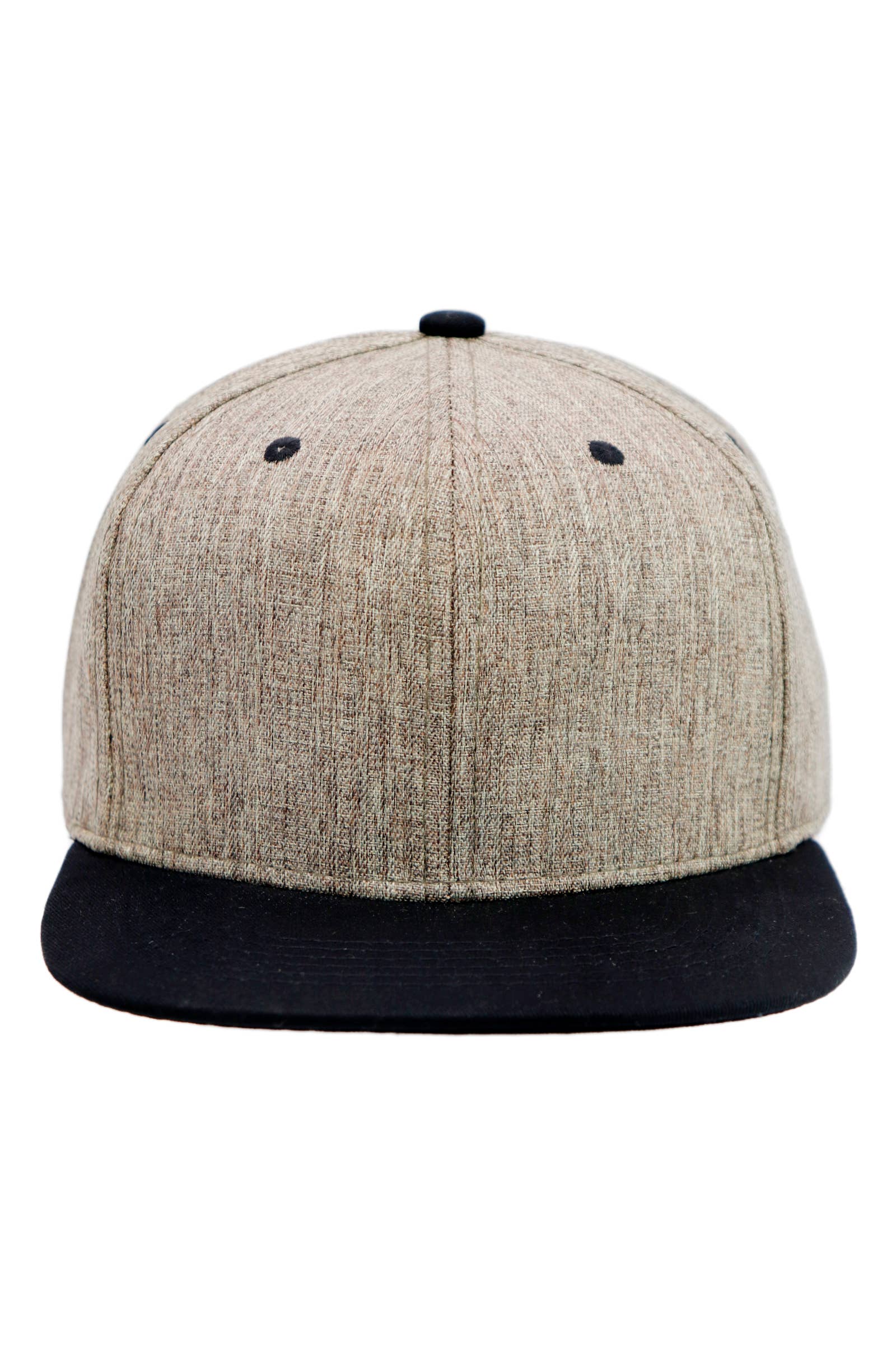 Cap Zone - Wholesale Flat Brim Cap - Unisex - Heathered Tweed Six Panel Flat Brim Snapback1
