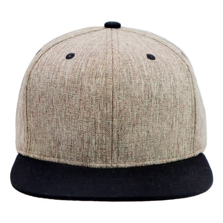 Cap Zone - Wholesale Flat Brim Cap - Unisex - Heathered Tweed Six Panel Flat Brim Snapback1