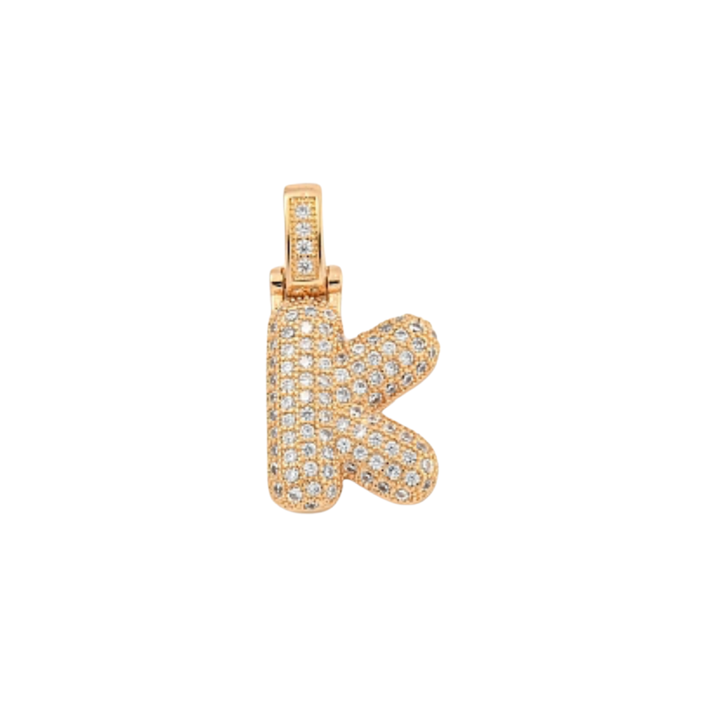 The Charm Bar Company - Wholesale Individual Charm/Pendant - Light Gold Rhinestone Bubble Initial Letter | Alphabet Charm10