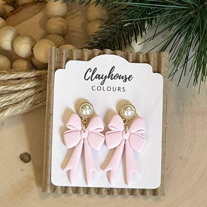 Clayhouse Colours - Wholesale Dangle Earrings - Pink Holiday Earrings  2