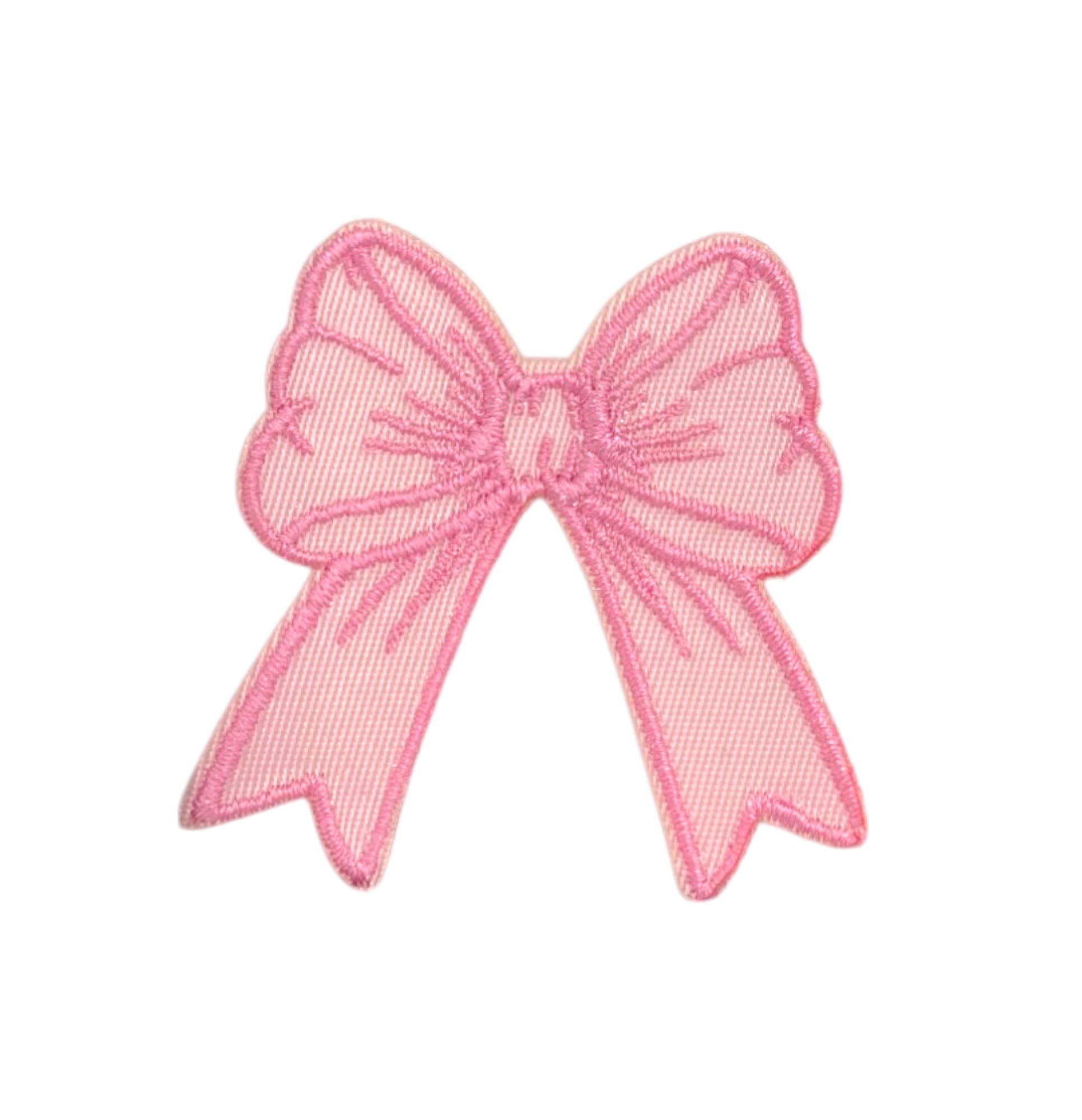 Wholesale Applique - Venta al por mayor Parches - Lazo Coqueta Rosa, Cinta Delicada, Bordado, Parche Termoadhesivo