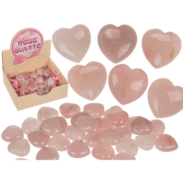 Roskvarts i hjärtform, 2,5 cm för wholesale av Out of the blue KG