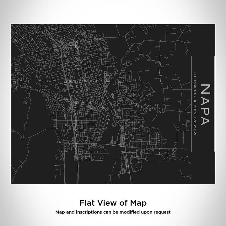 JACE.design - Wholesale Water Bottle - Napa CA Map Bottle with Bamboo Top in Matte Black1