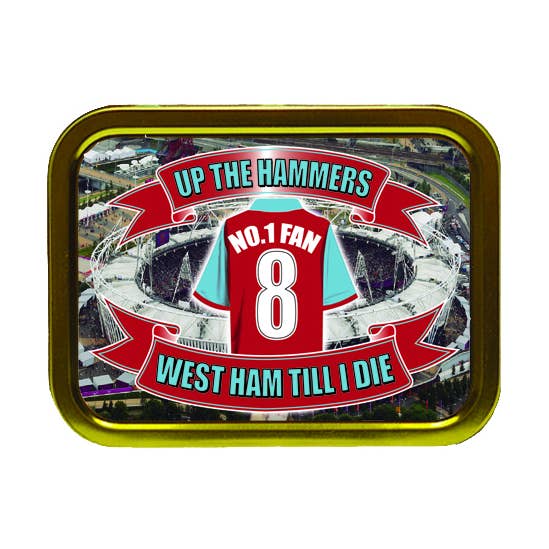 West Ham Football Team Tobacco Tin - Sleek & Durable for wholesale by Personalised Gift Products LTD