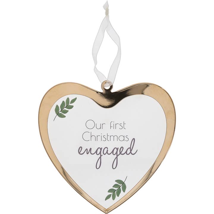 First Christmas Engaged - 4.75" Glass Ornament for wholesale by Pavilion