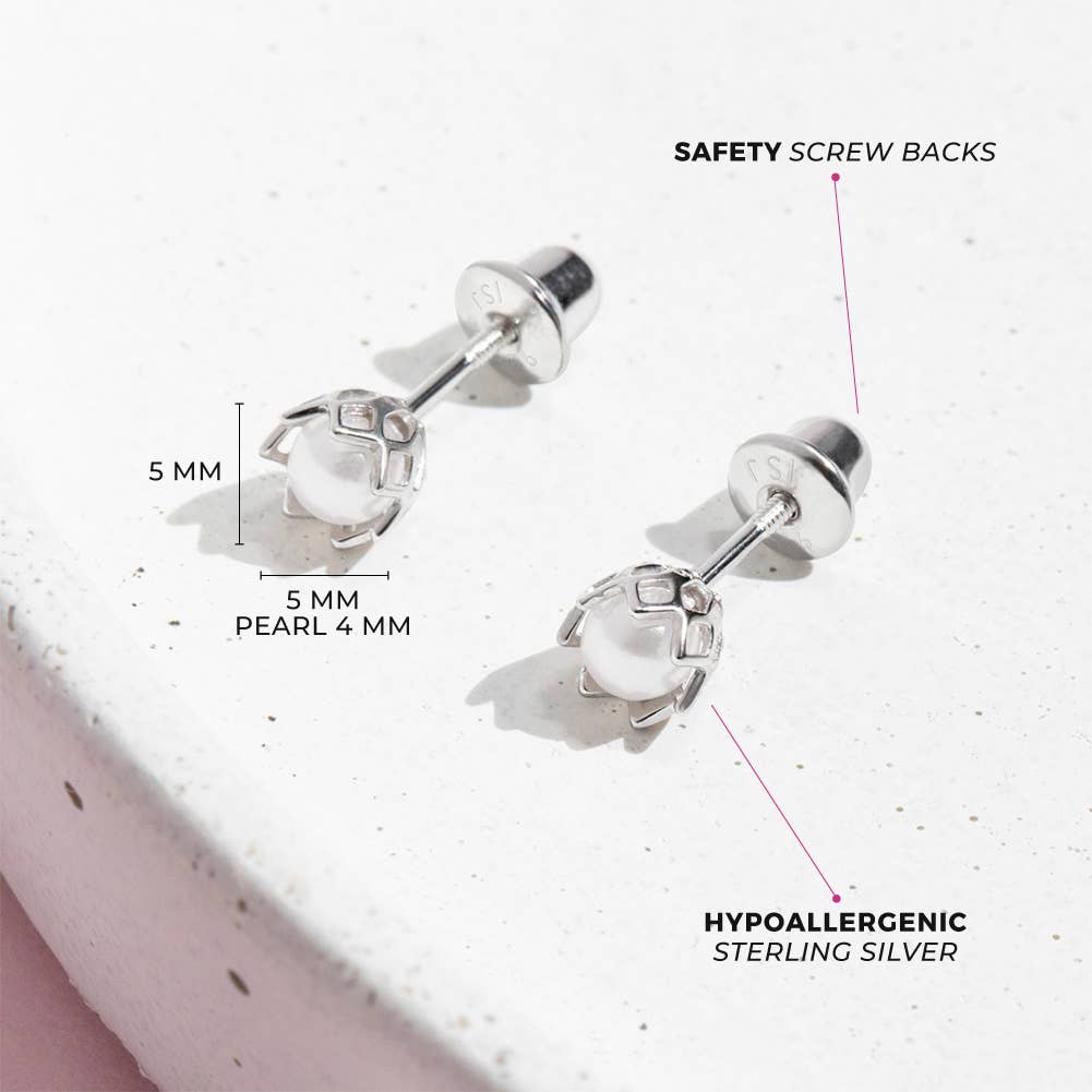 In Season Jewelry - Vendita all'ingrosso Orecchini - Bambini - Orecchini per bambini a forma di cestino di perle da 5 mm8