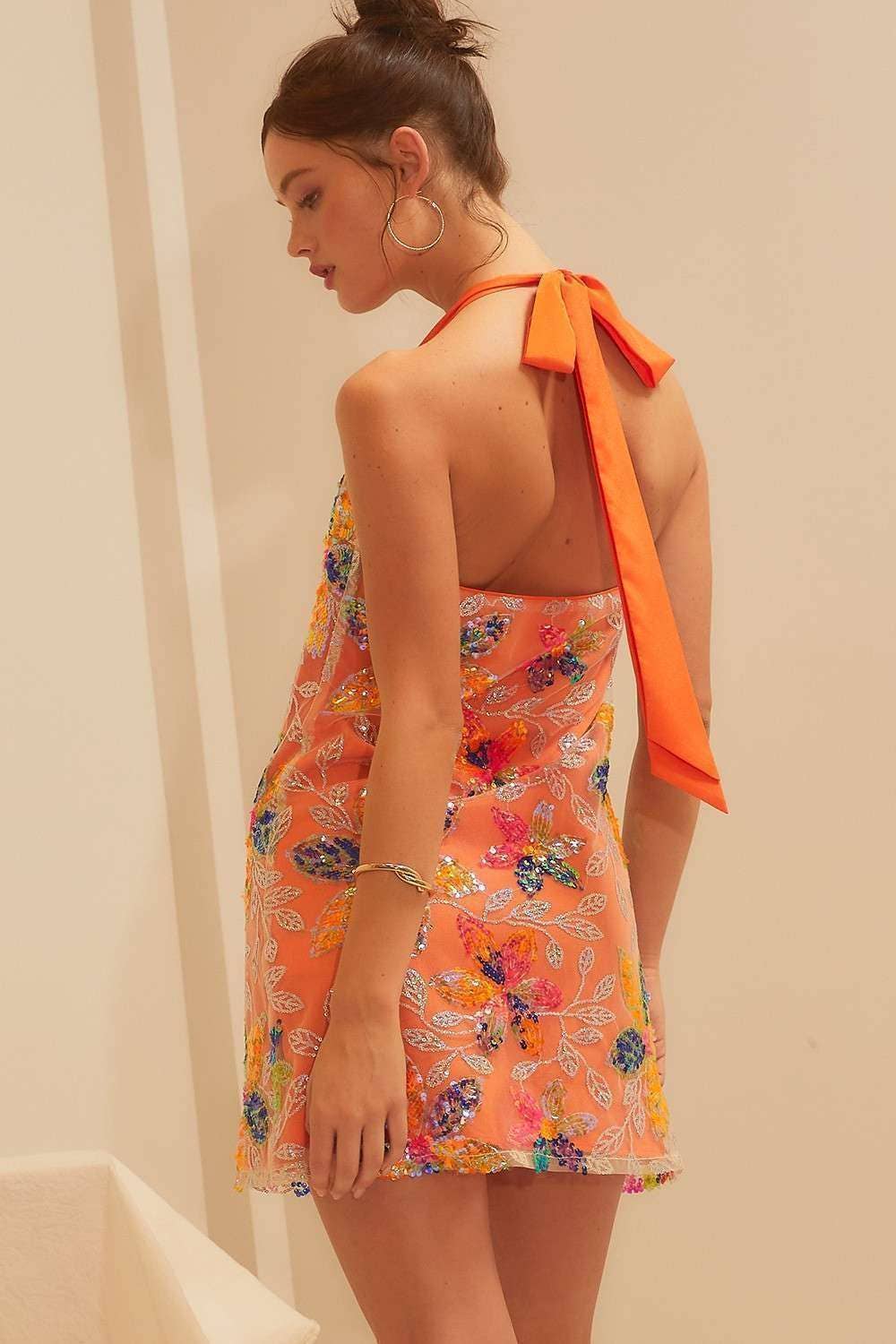 Main Strip - Wholesale Dress - Women's - Sequin Halter Mini1