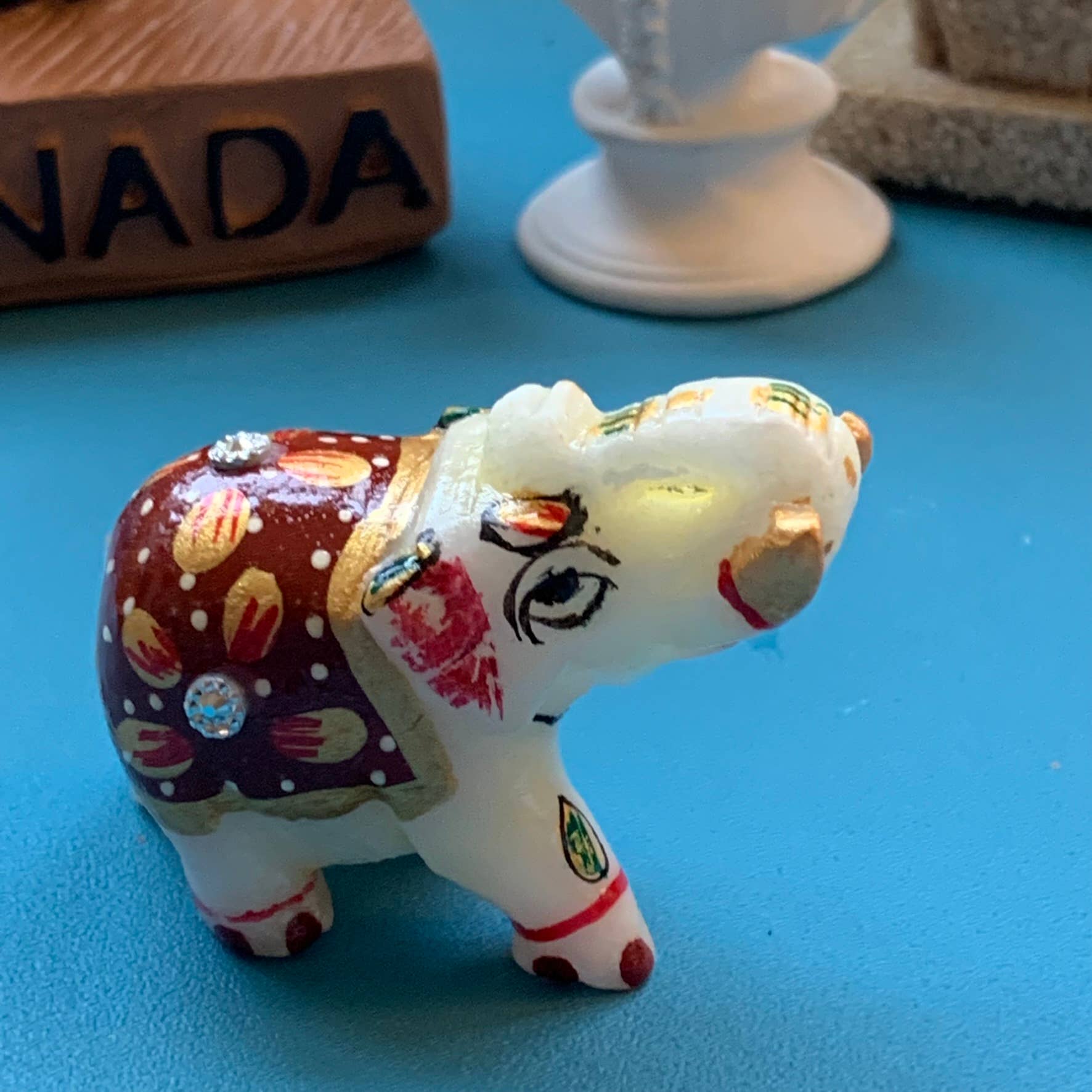 Magnifique Hearts - Vente Figurine décorative - Joli éléphant en marbre, fait main, décoration d'intérieur, cadeau porte-bonheur, 3 pouces1