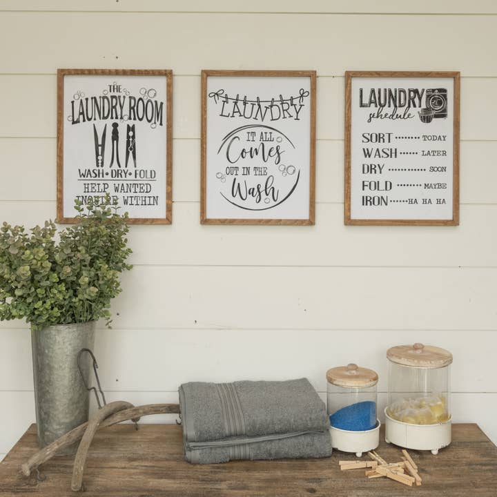 Ragon House - Wholesale Sign - FRAMED LAUNDRY SCHEDULE SIGN1