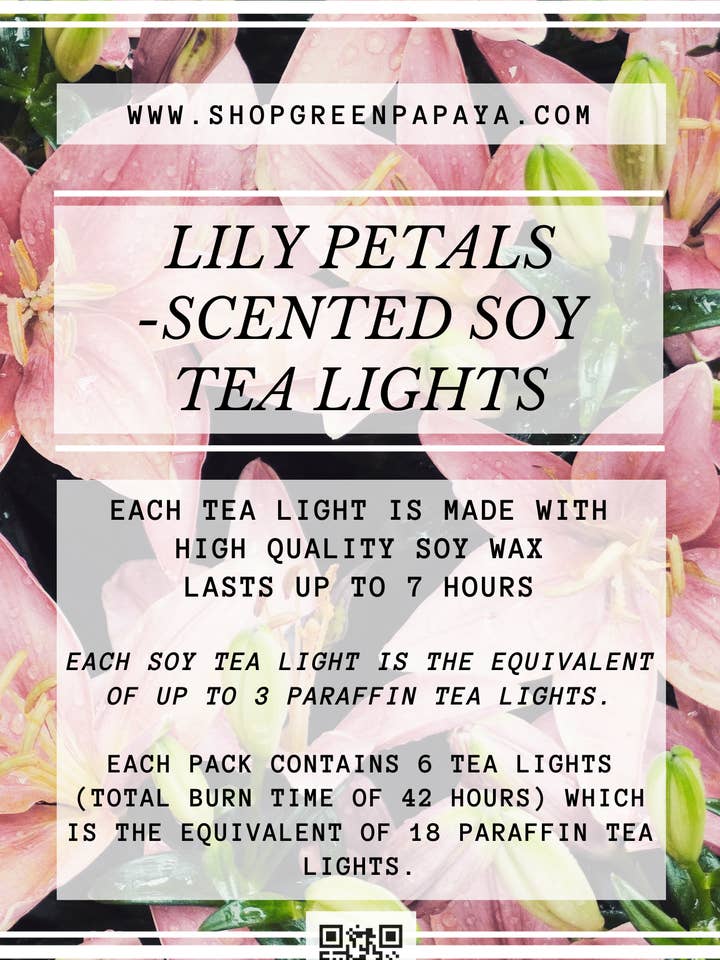 Vela de té de soja con aroma a pétalos de lirio para venta al por mayor de Green Papaya
