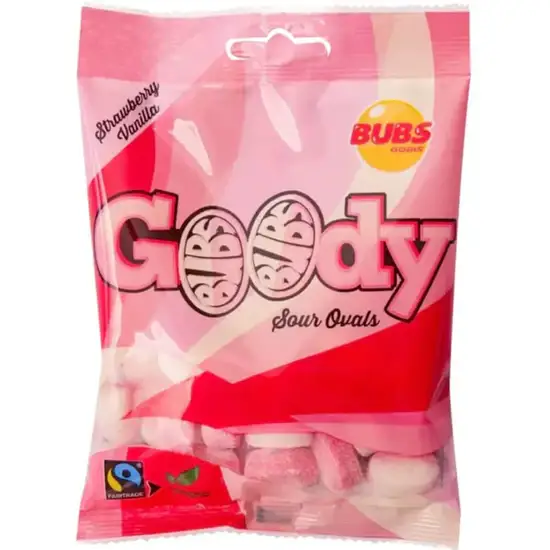Gotta Get It Gifts - Wholesale Gummy - BUBS SOUR OVALS STRAWBERRY VANILLA BAGS0