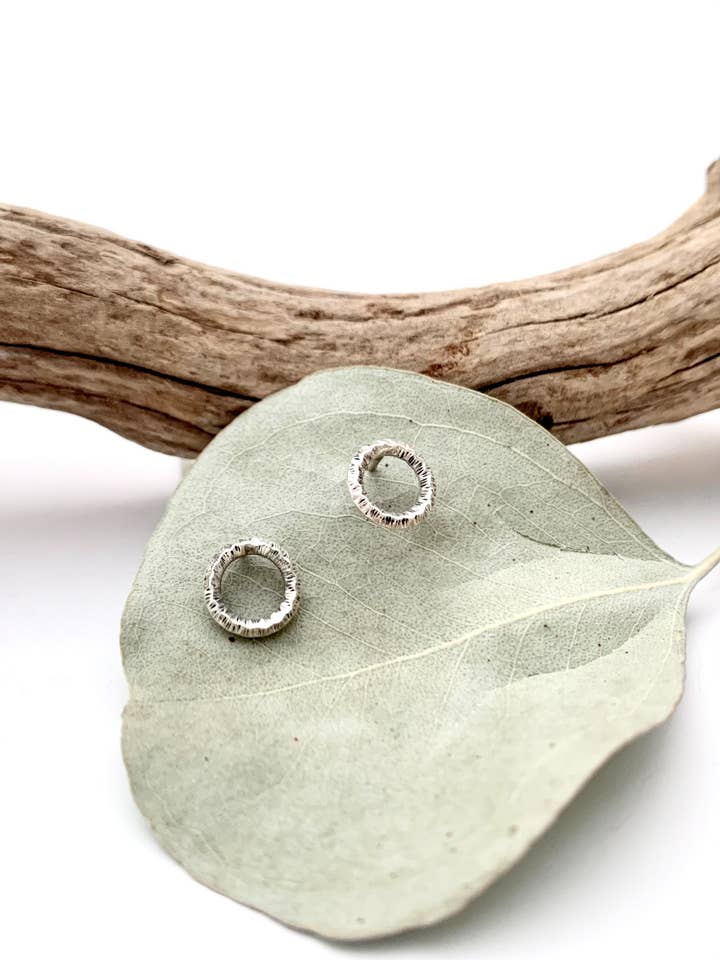 Textured Circle Studs for wholesale by Ludvik HandCrafted
