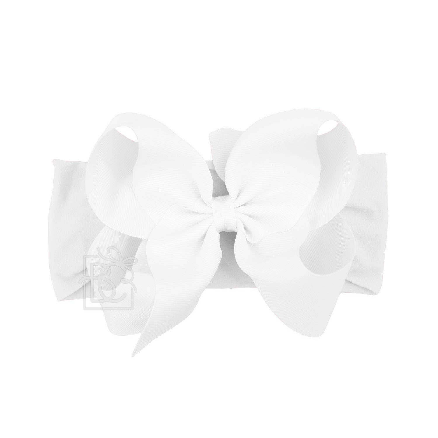 Beyond Creations, LLC - Wholesale Fashion Headband - Kids - WIDE PANTYHOSE HEADBAND W/CLASSIC GROSGRAIN BOW27