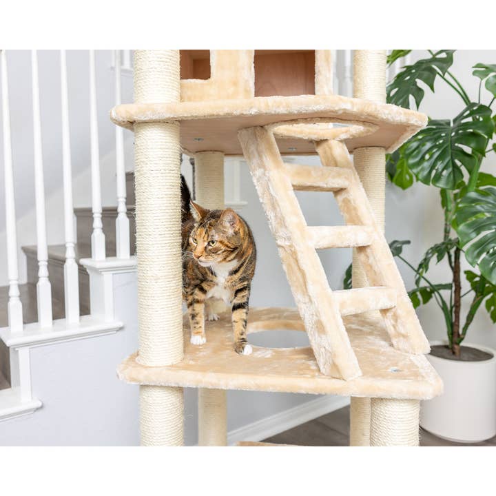 Armarkat - Wholesale Pet Scratcher - Cat - Armarkat Multi-function Real WOOD Cat Tower Beige7