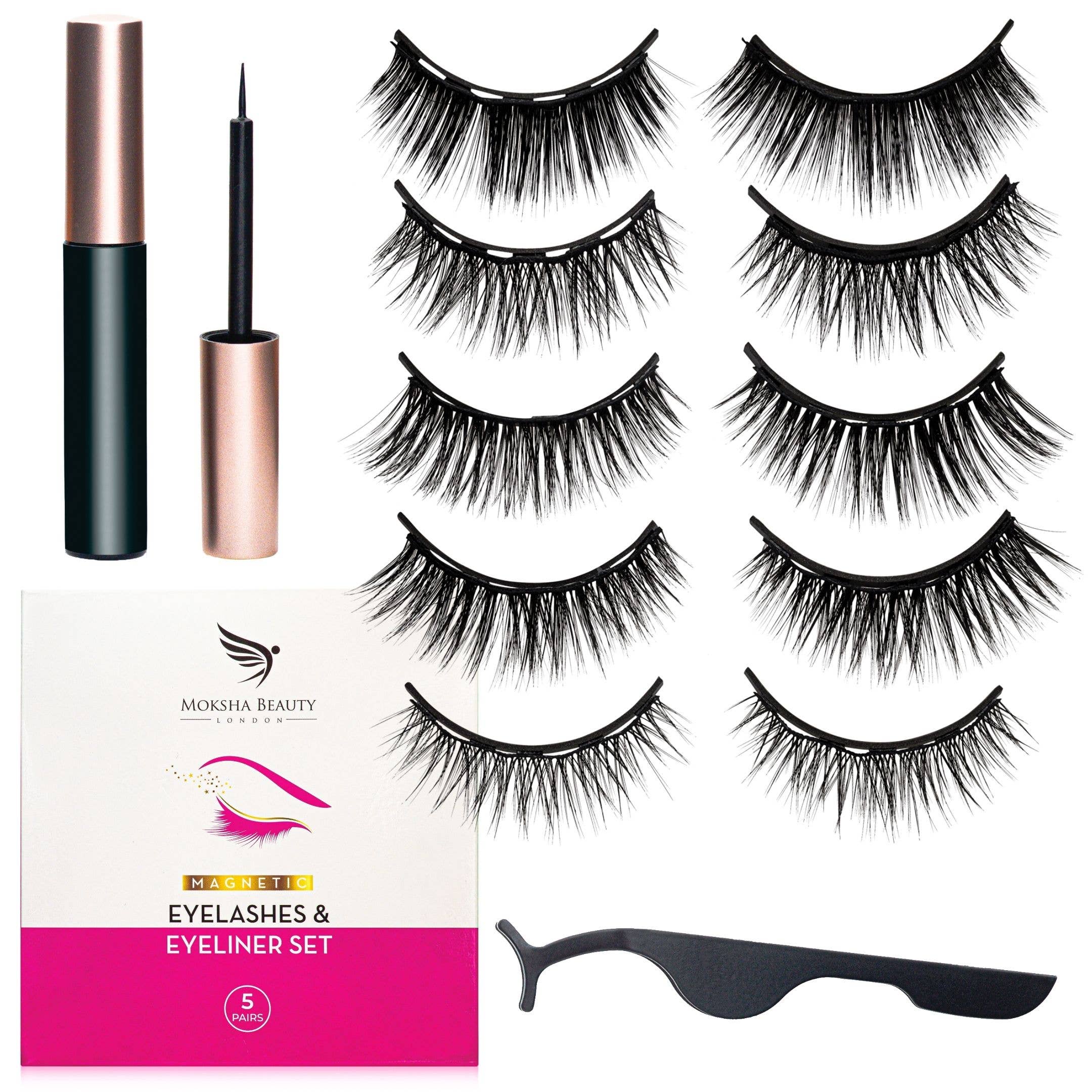 Moksha Beauty – wholesale False/fake eyelashes – Magnetic Eyelashes Magnetic Eyeliner and Lashes Kit - 5 Pair8