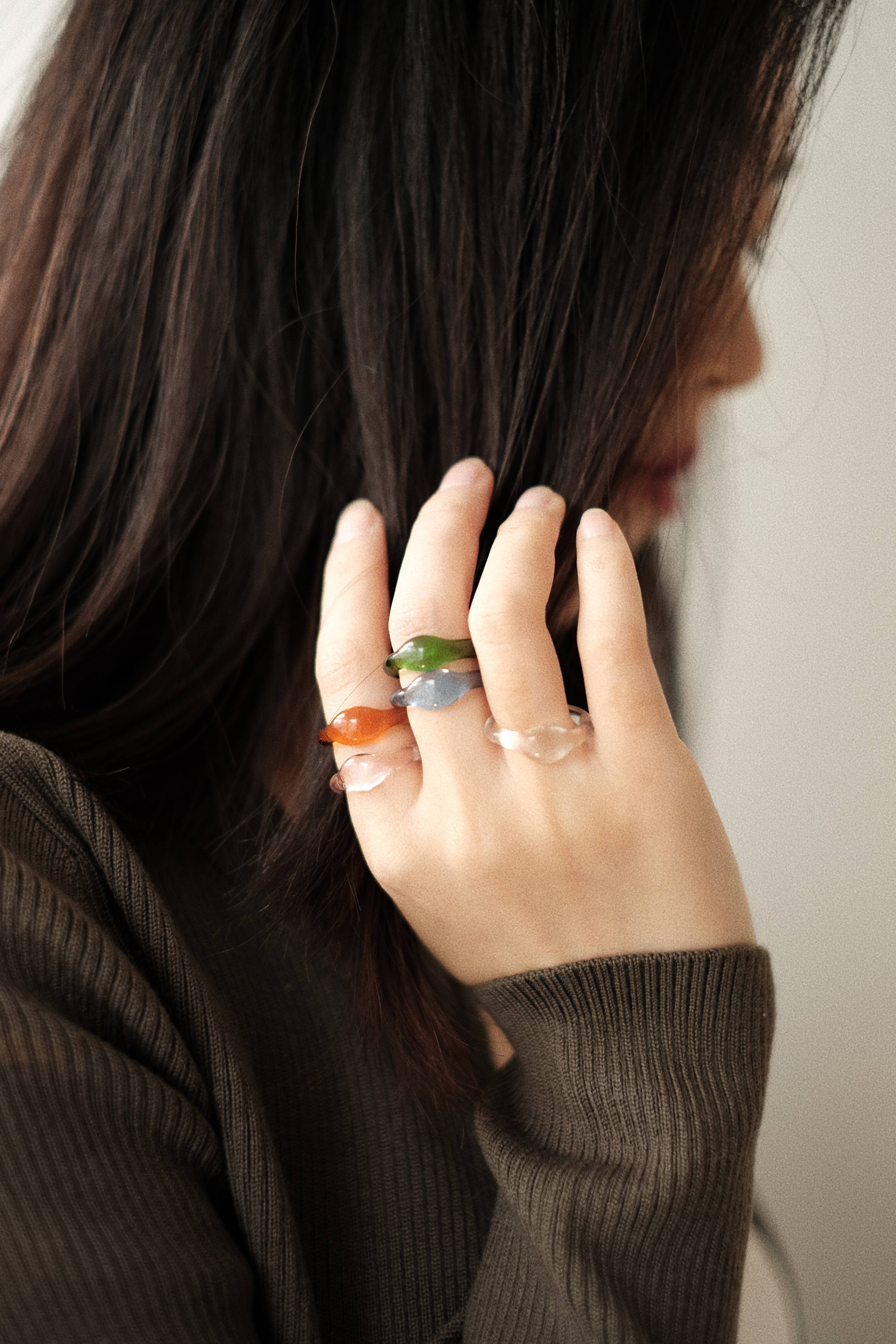 LUMI - Wholesale Band/Stacked Ring - Dew - Green2