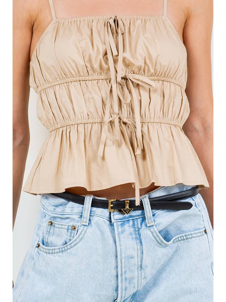 Beige CAMISETA SIN MANGAS DE POPELINA de venta al por mayor en Faire5