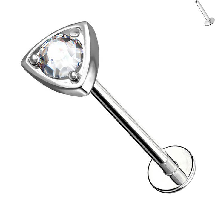 Piercing Labret PC-135 com Cristal em Aço por atacado de Awaken