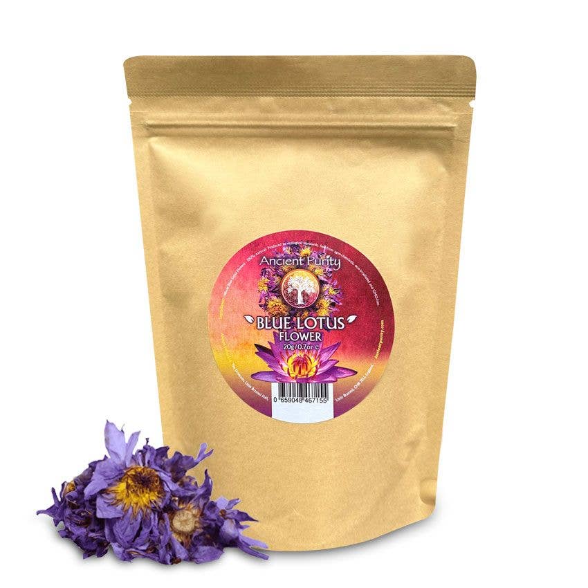 Ancient Purity - Vente Thé en vrac - Fleur de Lotus Bleu - 20g | Sri Lanka | Fleurs Entières | Thé