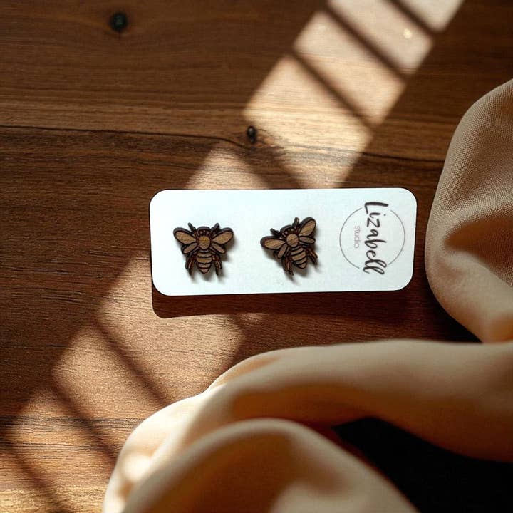 Honey Bee Stud Earrings for wholesale by Lizabell Studio