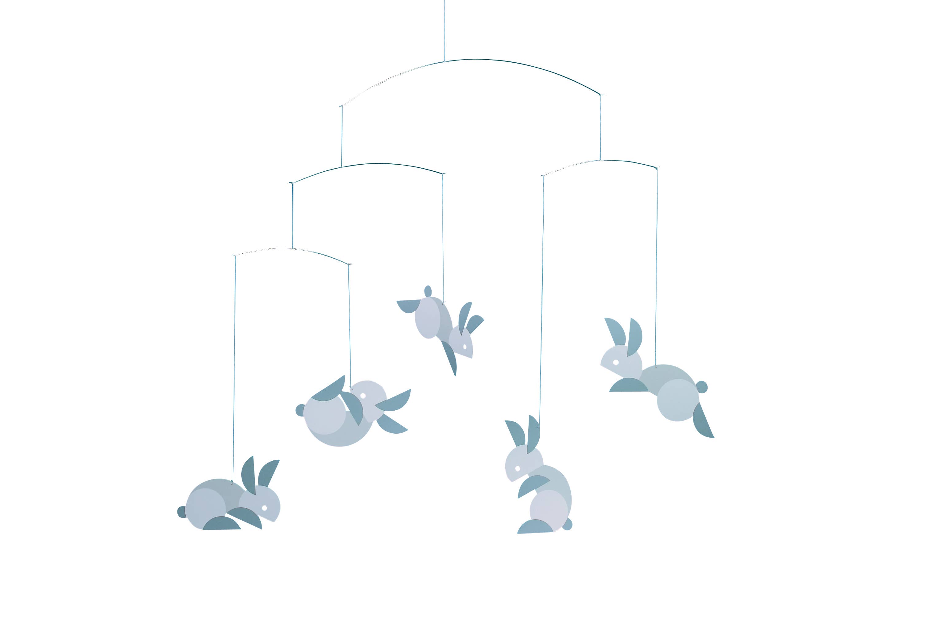 Flensted Hanging Art - Wholesale Baby Mobile - Circular Bunnies0