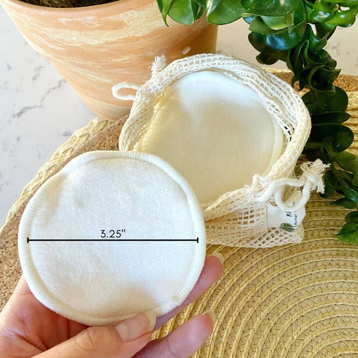 Me Mother Earth - Wholesale Cotton Pad - Hemp Cotton Rounds 10 Pack with Mesh Cotton Laundry Bag