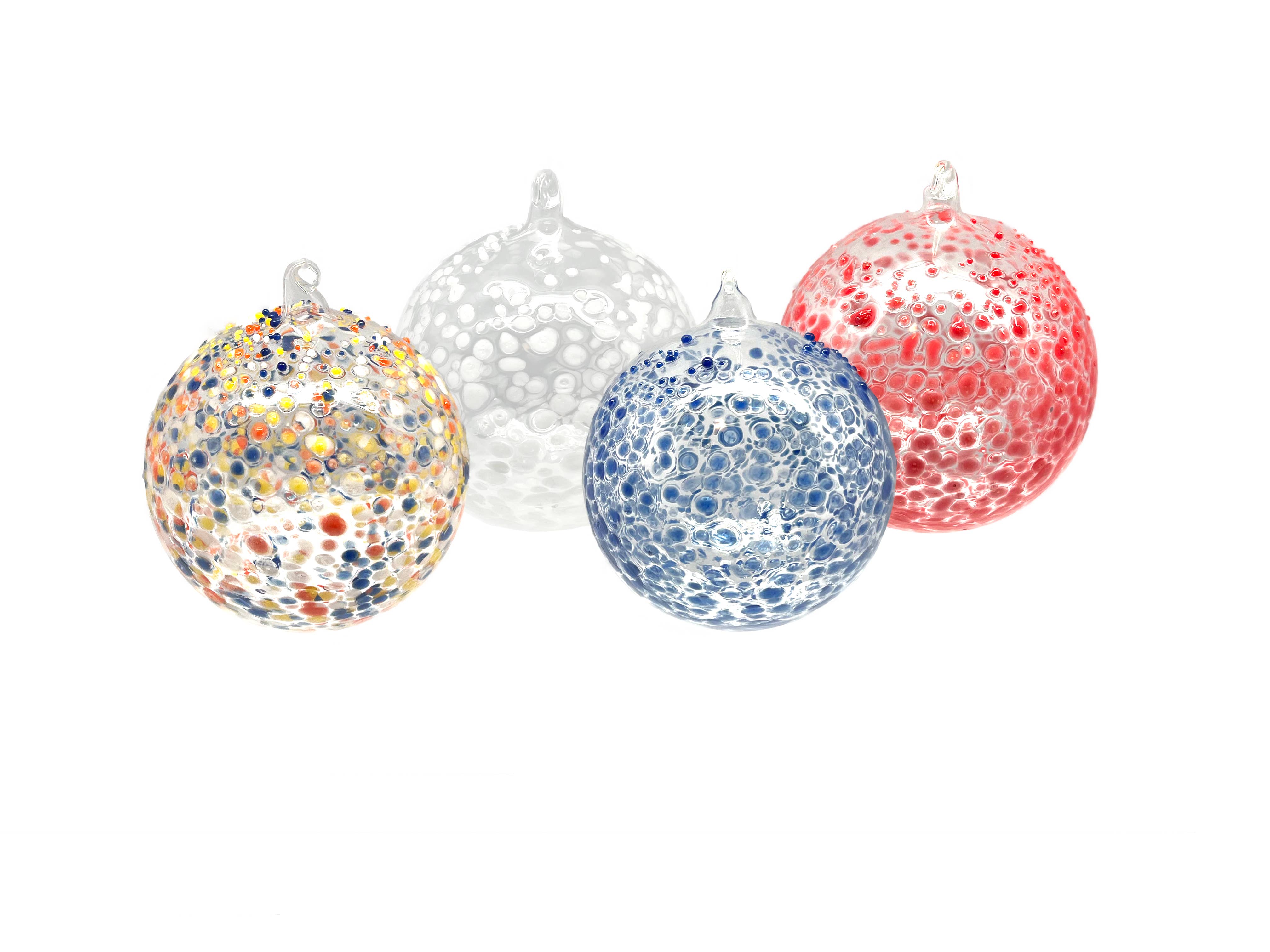 FW-Glas - Wholesale Ornament Set - 10cm spotted ball, 4 different colors