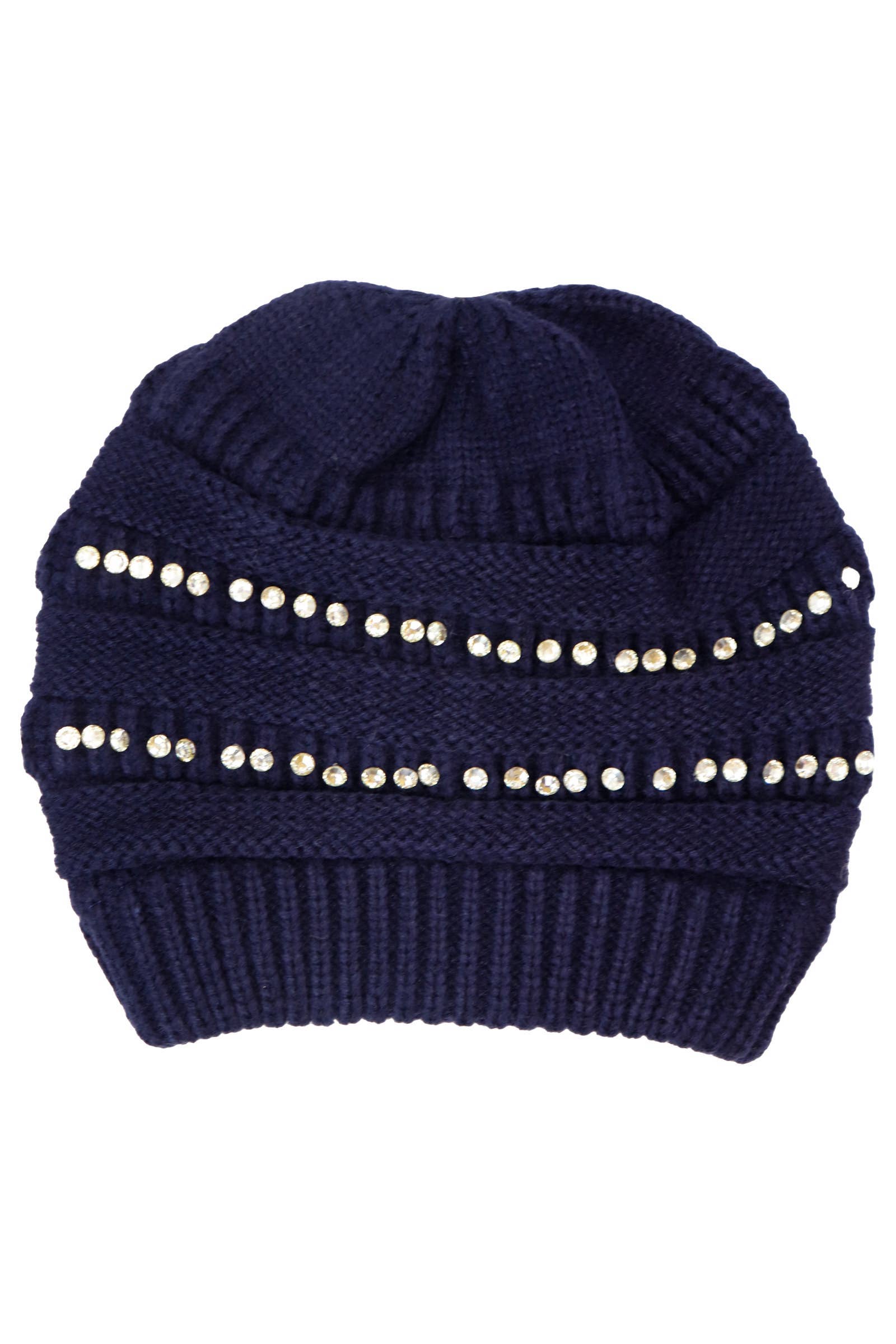 ASSORTED Bling Rhinestone Chunky Cable Knitted Beanie for wholesale on Faire9