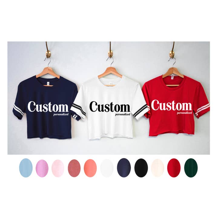 Nobullwoman Apparel - Wholesale Screen Printed T-Shirt - Women's - Your CUSTOM Boutique, Shop, Store, Striped Crop Top Shirt