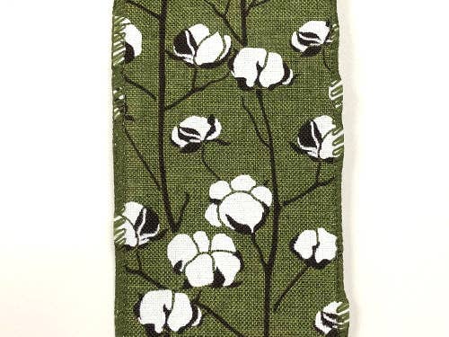 Waterman's Loft Inc. - Wholesale Table Runner - 2.5"X10YD MOSS LINEN/COTTON BRANCHES (AV)0