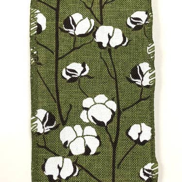 Waterman's Loft Inc. - Wholesale Table Runner - 2.5"X10YD MOSS LINEN/COTTON BRANCHES (AV)