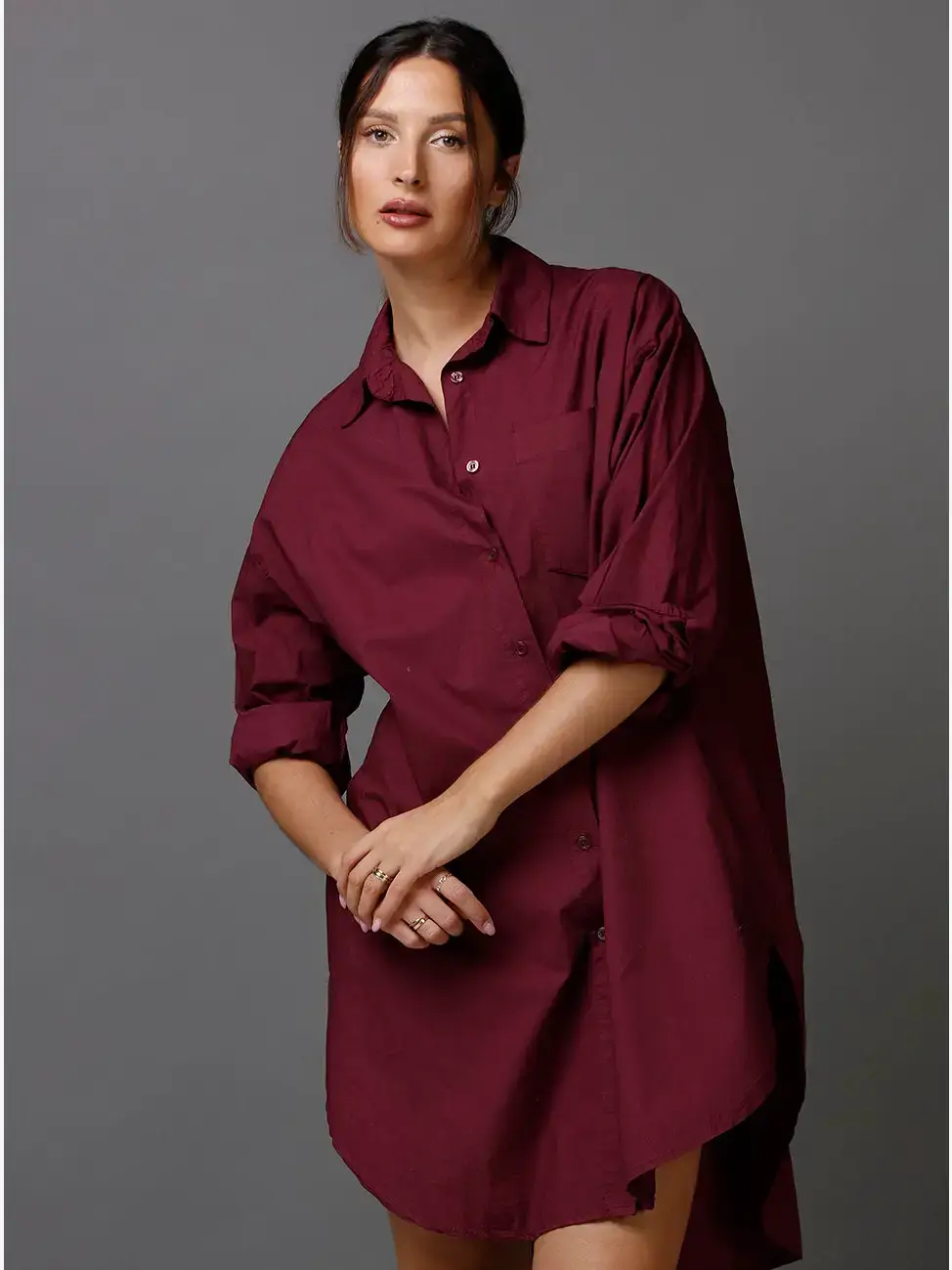 SixtyDays - Vendita all'ingrosso Camicia button down - Donna - Camicia boyfriend oversize in cotone - 40 colori21